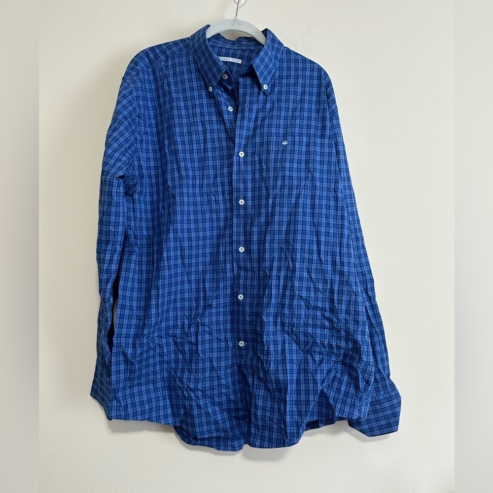 southern tide dress shirt blue size large